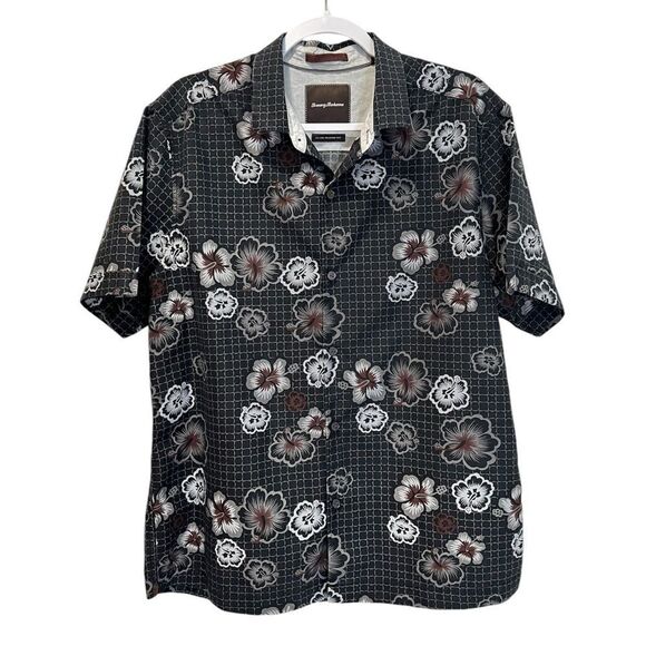 TOMMY BAHAMA Island Modern Fit Silk Blend Tropical Men’s Button Down Size Large - Picture 1 of 8